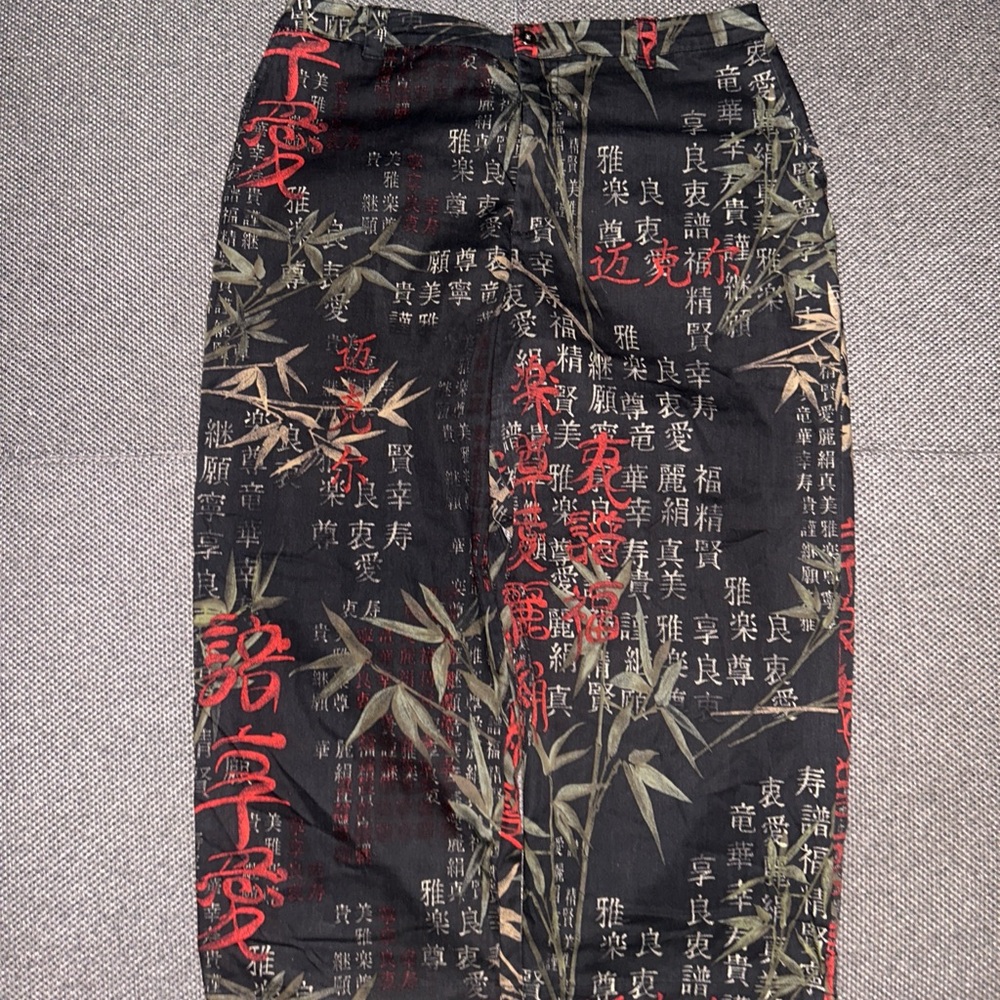 Rare 90s/00s Bamboo All Over Print Capri Pants - Picture 2 of 6